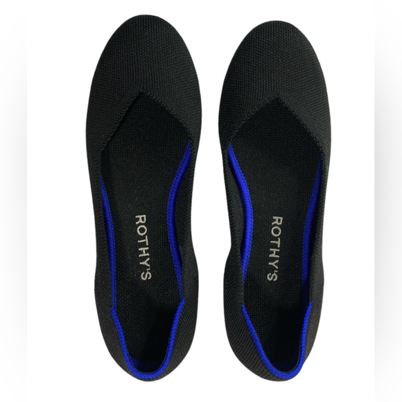 Rothy's The Flat Black Solid Comfortable Shoes Women’s Size 7 - Picture 3 of 12